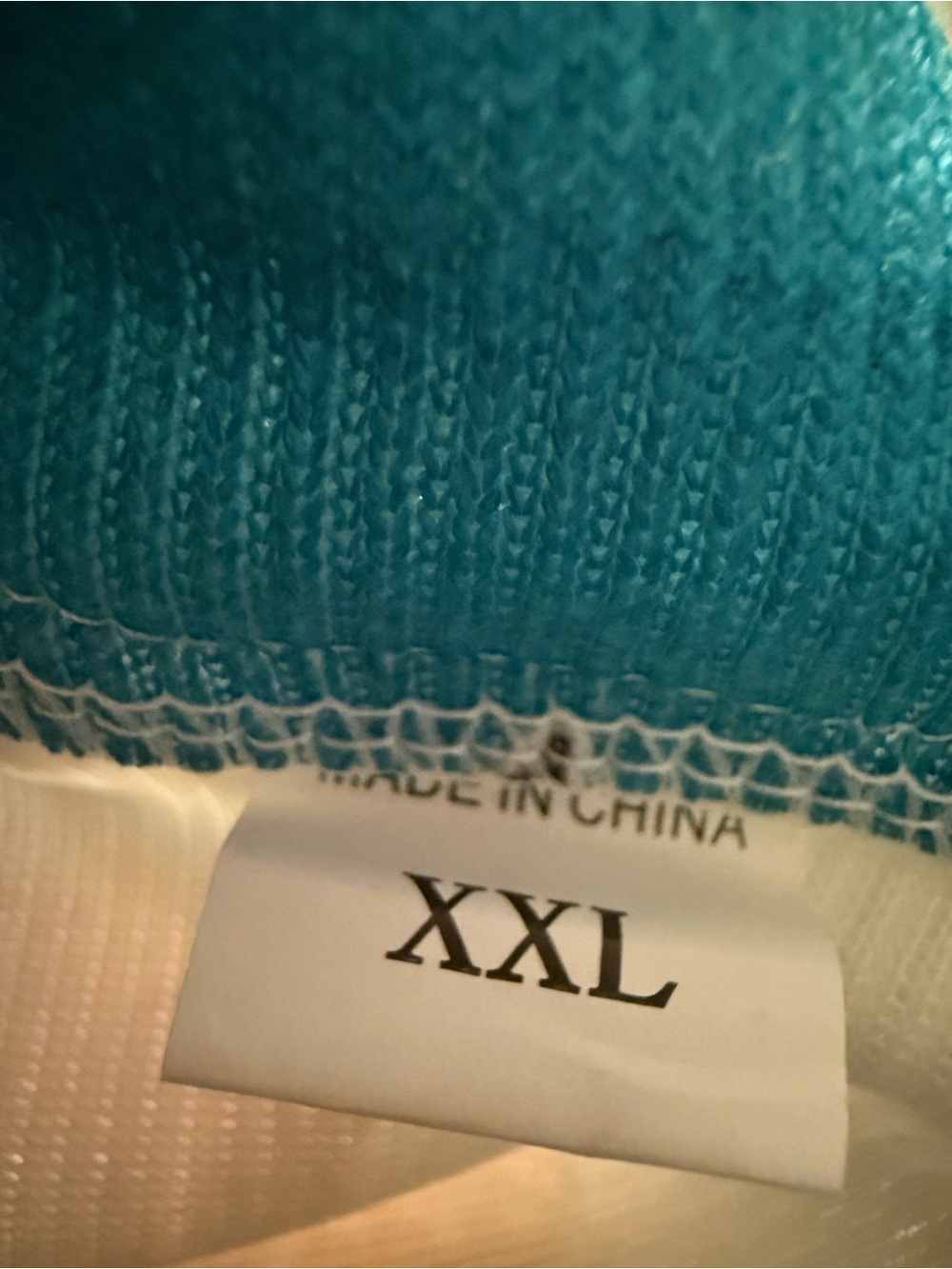 Teal Floral Embroidered Sweater with White & Gold Accents - Picture 5 of 6
